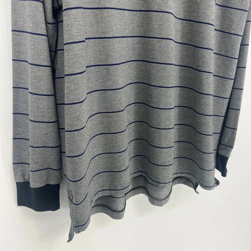 RALPH LAUREN POLO GOLF Long Sleeve Polo Shirt Mens‎ Size XL Grey Striped Cotton